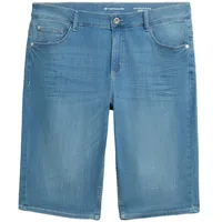 Tom Tailor Damen Alexa Jeans Bermuda, blau, Uni, Gr. 28