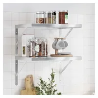VidaXL Wandregale 2 Stk. 50x40 cm Silbern Edelstahl
