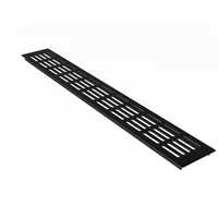 MS Beschläge Belüftungsgitter 80 x 600 mm Alu Schwarz