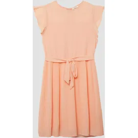 s.Oliver Kurzes Chiffonkleid mit Volantärmeln und Bindegürtel - orange - 176