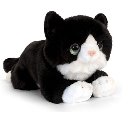 Lashuma Kuscheltier Katze Schwarz (1-St., 32 cm), flauschiges Stofftier, schwarz, weiß, Plüsch schwarz