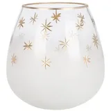 Home Styling Teelichthalter Ø 14 cm Glas Weiß