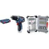 Bosch Professional 12V System Akku Bohrschrauber GSR 12V-35 (inkl. L-BOXX, ohne Akku/Ladegerät) + 35x Extra Hard Schrauberbit‐ und CYL-3 Bohrer-Set, 35‐tlg. (197 x 110,5 mm, Professional Zubehör)
