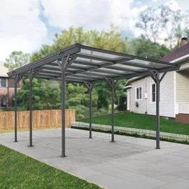 Juskys Carport mit Flachdach 3,05 x 5,03 m anthrazit