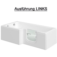 Solarna 170x85/70cm Badewanne mit Tür Seniorenbadewanne, Links, ohneDuschkabine