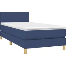 vidaXL Boxspringbett mit Matratze Blau 100x200 cm Stoff