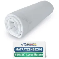 AM Qualitätsmatratzen Hochwertiger Lyocell Matratzenbezug 90x200cm mit Reißverschluss -