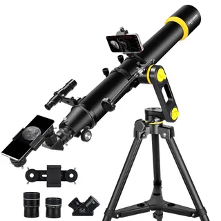 Teleskop, Teleskope für Erwachsene, Astronomie, professionell, 90 mm Blende, 1000 mm, leistungsstarkes Teleskop für Anfänger und Kinder mit Präzisionseinstellung, Vertisteel AZ Mount