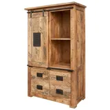 Massivmoebel24 Schrank Mango 90x45x150 natur lackiert RAILWAY #113