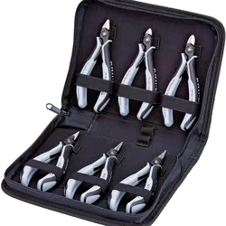 KNIPEX Elektronikzangen-Set mit Werkzeugen für Arbeiten an elektronischen Bauteilen 212 mm - 002016PESD
