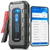 TOPDON V2200 Plus Starthilfe Powerbank & Batterietester 2-in-1 2200A Booster Jump Starter für bis zu 8L Gas/6L Diesel Motoren 12V Autobatterie Starthilfe