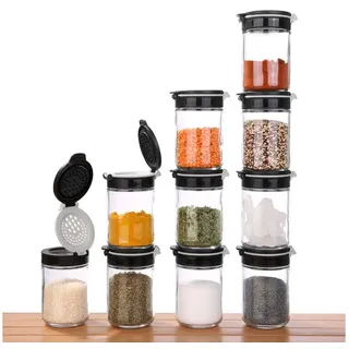 yourGEAR Gewürzstreuer your GEAR Gewürzstreuer Double-Flip - 10 Gewürzdosen à 200 ml aus Glas