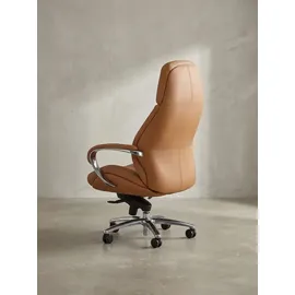 KADIMA DESIGN Chefsessel Echtleder Caramel