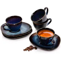 sänger Tokio Espressotassen Set 8-tlg. blau-schwarz
