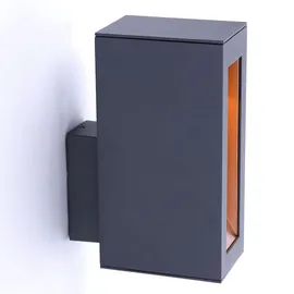 just light. Wandleuchte Außenlampe Alu Fassadenleuchte anthrazit Led Haustürlampe, 7w 650lm warmweiß, Bxh 7,1x19 cm