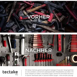 Tectake tectake® Werkzeuglochwand dreiteilig, aus Stahl 120 x 3 x 60 cm