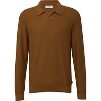 s.Oliver Baumwoll-Strickpolo mit Flammgarnstruktur - braun - 3XL