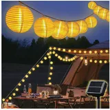 salcar 10m Camping Solar LED Lichterkette Lampion Außen, 30 LED Licht Laterne, Lampions Hängend Wetterfest IP44, Solarleuchten Garten Weihnachtsdeko, Warmweiß