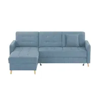 Ecksofa mit Schlaffunktion Venus ¦ blau ¦ Maße (cm): B: 222 H: 87 T: 162