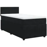 vidaXL Boxspringbett mit Matratze Schwarz 100x200 cm Samt