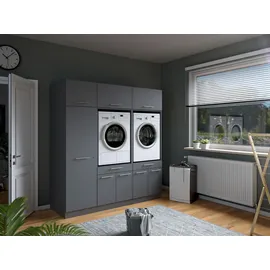 laundreezy Mehrzweckschrank-Set 186 x 200 x 68 cm Grau