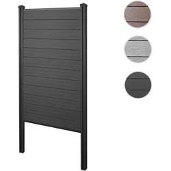 WPC-Sichtschutz Sarthe, Windschutz Zaun, WPC-Pfosten zum Einbetonieren ~ Basiselement schmal, 105cm