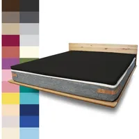 JONA SLEEP Topper-Bezug (80-90x200 cm) Schwarz, Topper Spannbettlaken Boxspringbett