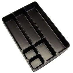 PROREGAL Einleger/Einteiler für Sortierkästen mit 6 Fächer gleichlang | HxBxT 4,5x22x31cm | Schwarz