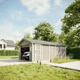 TIMBELA Garage Premium M992B 378 cm x 648 cm x 269 cm Natur