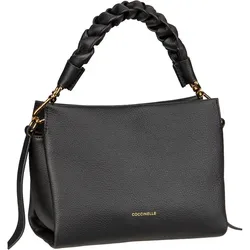 Coccinelle Handtasche Boheme Grana Double Noir/Cognac Schwarz Damen 