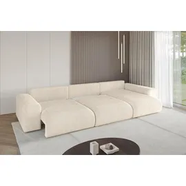 altdecor Ecksofa Cord mit Schlaffunktion 2-Sitzer Beige