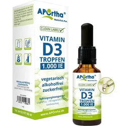 Vitamin D3 1.000 IE pro Tropfen - ca. 1.700 vegetarische Tropfen - 50 ml 50ML