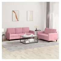 vidaXL 2-tlg. Sofagarnitur Rosa Samt