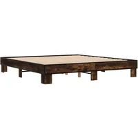 VidaXL Bettgestell Räuchereiche 180x200 cm Holzwerkstoff und Metall