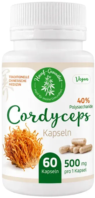 Hanf Gesundheit Cordyceps Kapseln, 60 Stk.