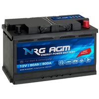 NRG AGM Autobatterie 12V 80Ah 800A/EN Start Stop Plus VRLA Batterie
