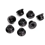 TRAXXAS TRX8447 Muttern, 5 mm, gebördeltes Nylon, Schwarz (Stahl, gezahnt), 8 Stück