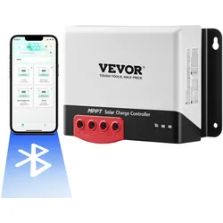 VEVOR 40A 12/24 V MPPT Solarladeregler Solarregler Solarmodul Laderegler mit TTL-Kommunikationsschnittstelle Kompatibel mit Deep-Cycle-Batterien wie AGM-, Gel-, Flut- und Lithiumbatterien