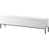 Selsey TV-Schrank Weiß mit schwarzen Beinen, 175 cm Schwarze Beine Bemmi