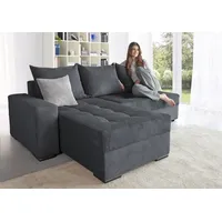 Ecksofa COLLECTION AB "Josy L-Form" Sofas Gr. B/H/T: 214cm x 84cm x 161cm, Cord, Ottomane beidseitig montierbar, grau (anthrazit) mit Bettfunktion und Bettkasten, Federkern Bestseller