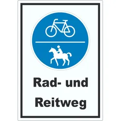 Aufkleber Rad- und Reitweg A3 (297x420mm)