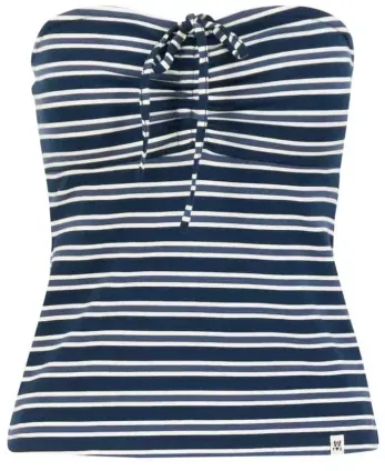 Blutsgeschwister Ringelshirt Summertime Tube - caravan stripes blue XS