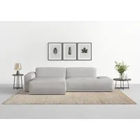 TRENDMANUFAKTUR Ecksofa Braga, aus 2 Teilen, moderner Cord-Stoff, weiß