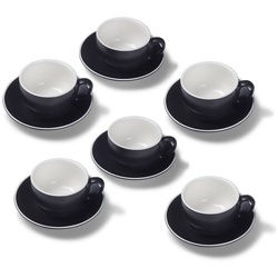 Terra Home Tasse Terra Home 6er Milchkaffeetassen-Set, Schwarz matt, Porzellan schwarz