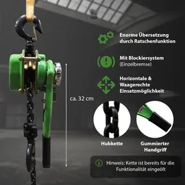 Trutzholm Kettenzug Stahl 3 m grün