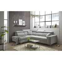 ed exciting design Ecksofa inklusive Sitztiefenverstellung Sydney ¦ grau ¦ Maße (cm): B: 282 H: 105 T: 198.0