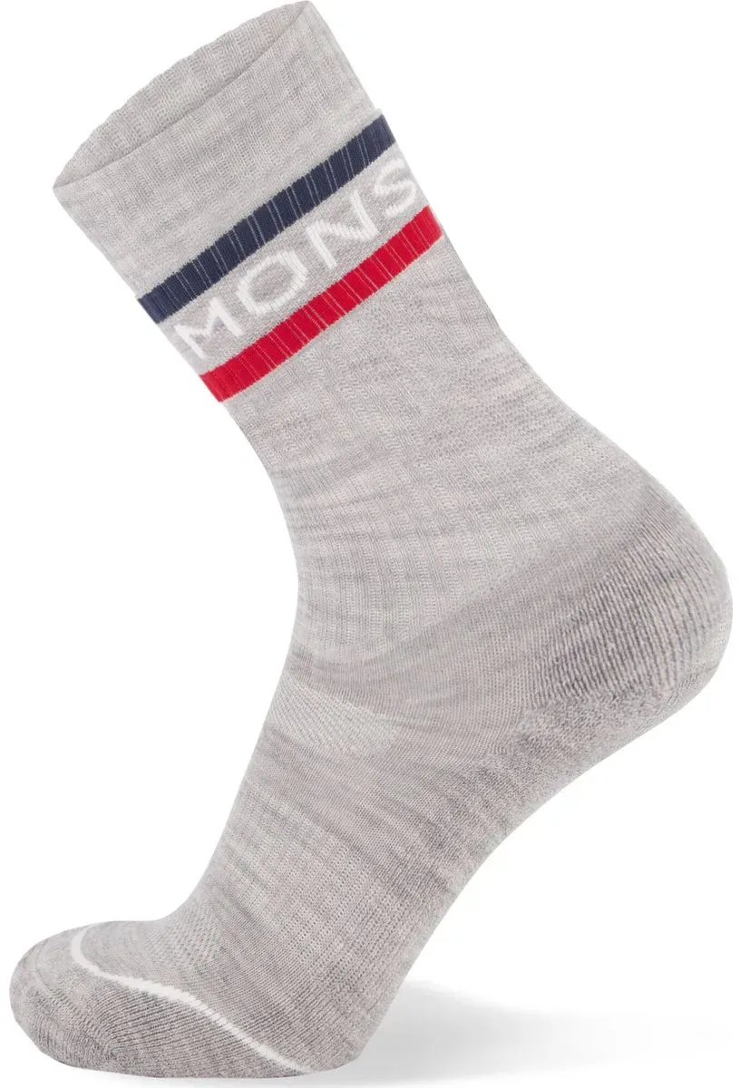 Mons Royale Signature Merino Crew Socks college grey XL