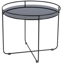 Beistelltisch Clock Schwarz / esg-Glas schwarz 43*Ø50