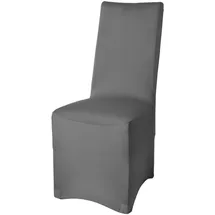 Beautissu Stuhlhusse Leona Stretch Anthrazit 95 x 45 cm