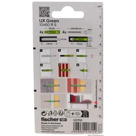 Fischer Deutschland Vertriebs GmbH Universaldübel UX Green 10 x 60 mm 4 Stück